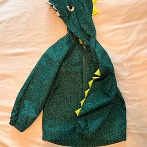 Carter's Teal Dinosaur Hoodie with Lime Accents